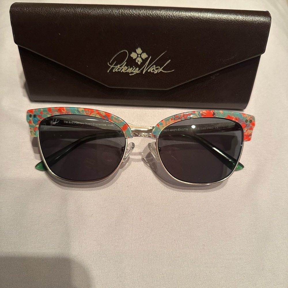 Patricia Nash Floral Sunglasses - Black and Red